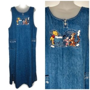 Vintage Disney Winnie The Pooh Denim Dress